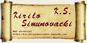 Kirilo Šimunovački vizit kartica